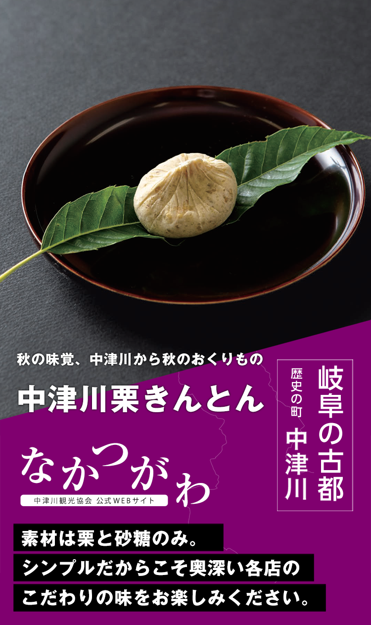 秋の味覚、中津川から秋のおくりもの 中津川栗きんとん